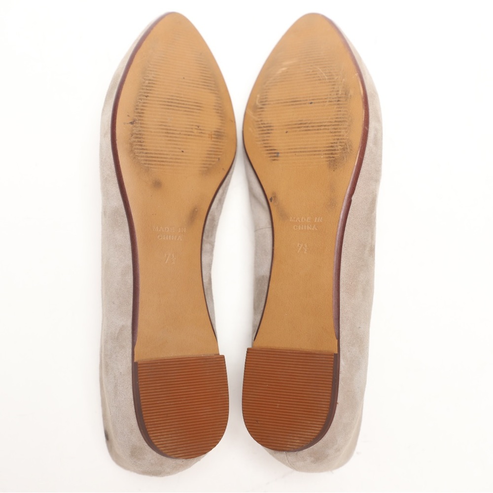 Madewell Beige Tan Sidewalk Skimmer Suede Flats Slip On Shoes. - Picture 8 of 9
